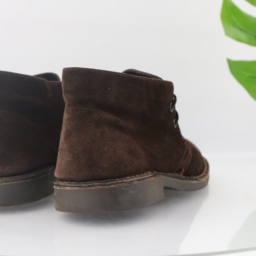 Bloomingdales Mens Chukka Boot Size 12 Brown Suede Lace Up Casual Plain Toe - Picture 5 of 13